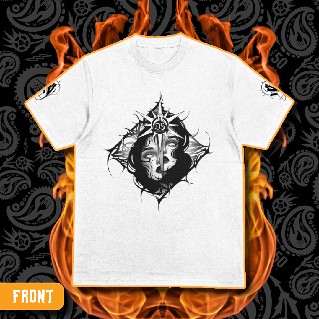 Dark Side Tattoo Collective X 5150 Clothing Co | “Angie“ | White T-Shirt