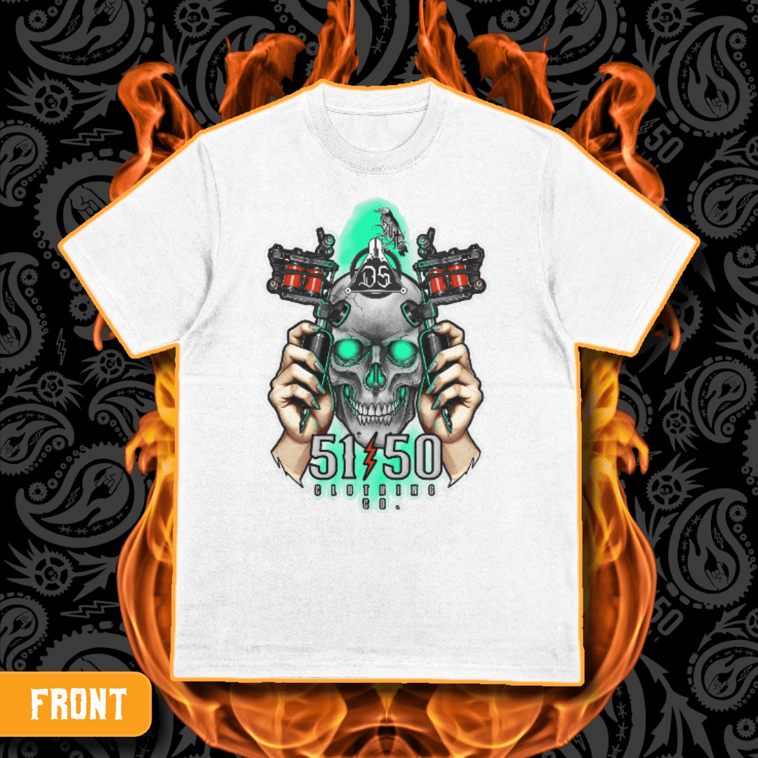 Dark Side Tattoo Collective X 5150 Clothing Co | “Spence“ | White T-Shirt