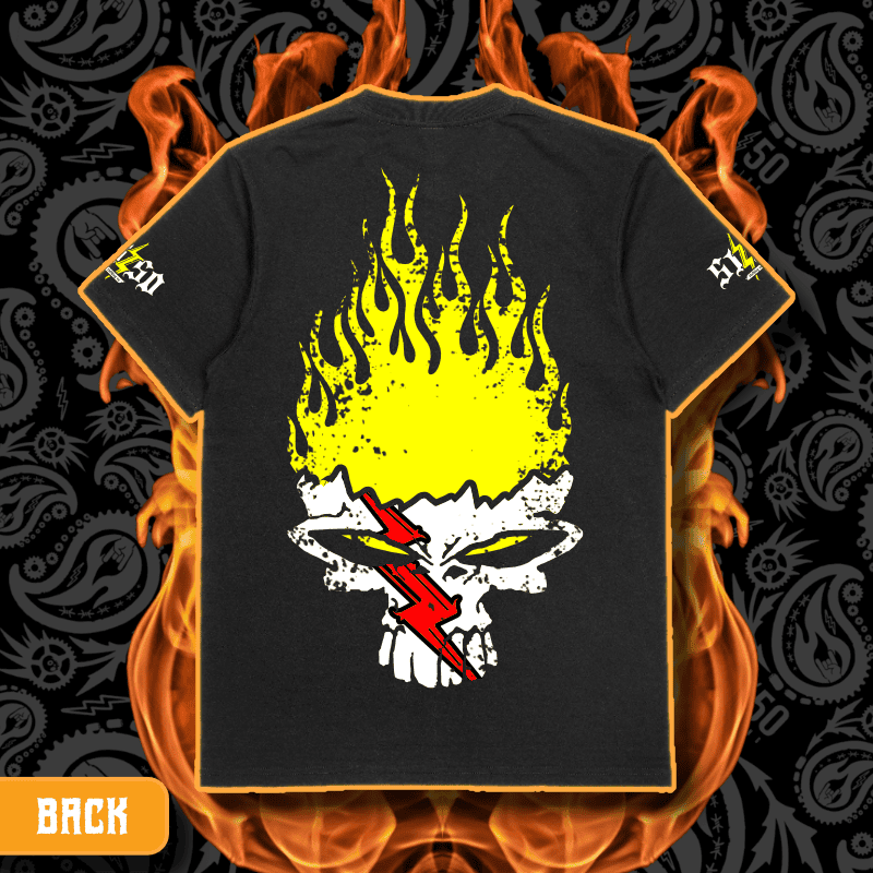 Cash O'Reilly X 5150 Clothing Co. | Standard Issue Black T-Shirt | CASH Flamin' Yellow - Image 3